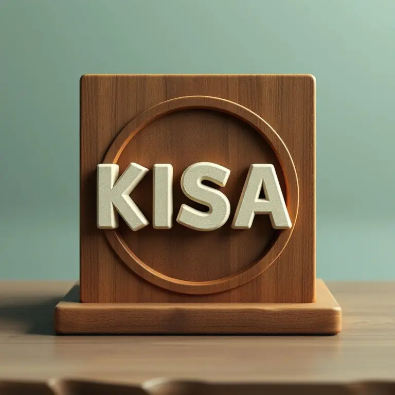 3D text 'KISA' on a cover.