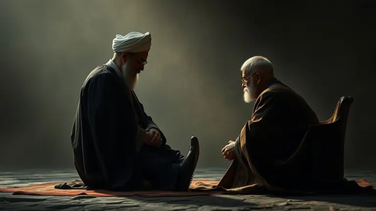 Khamenei holding Mohammad Reza Shah Pahlavi's foot.