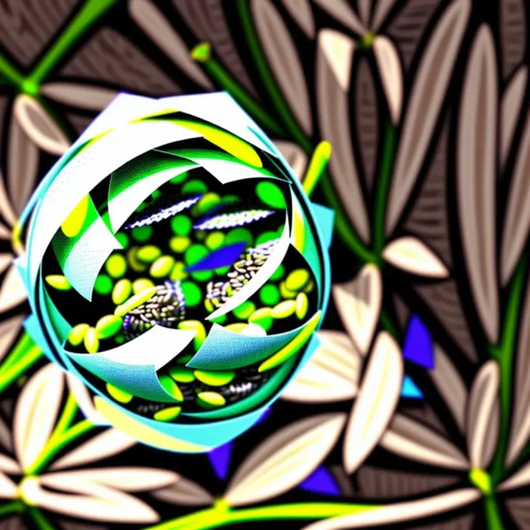 Abstract burst of colorful geometric shapes.