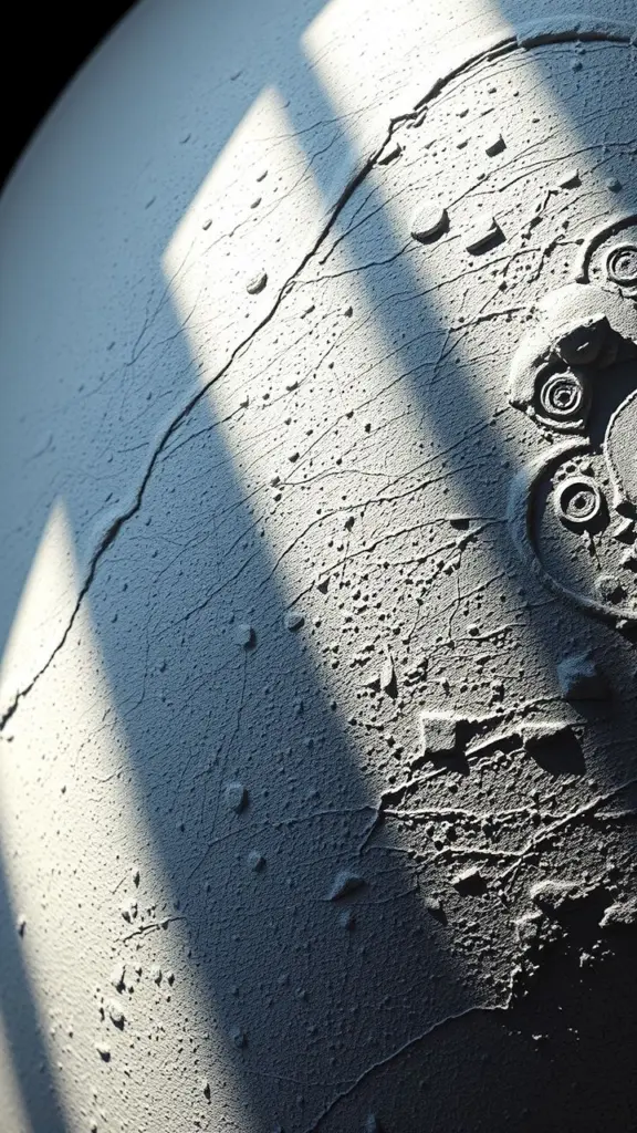3D rendering with ambient occlusion, showing detailed surface texture and soft shadows.