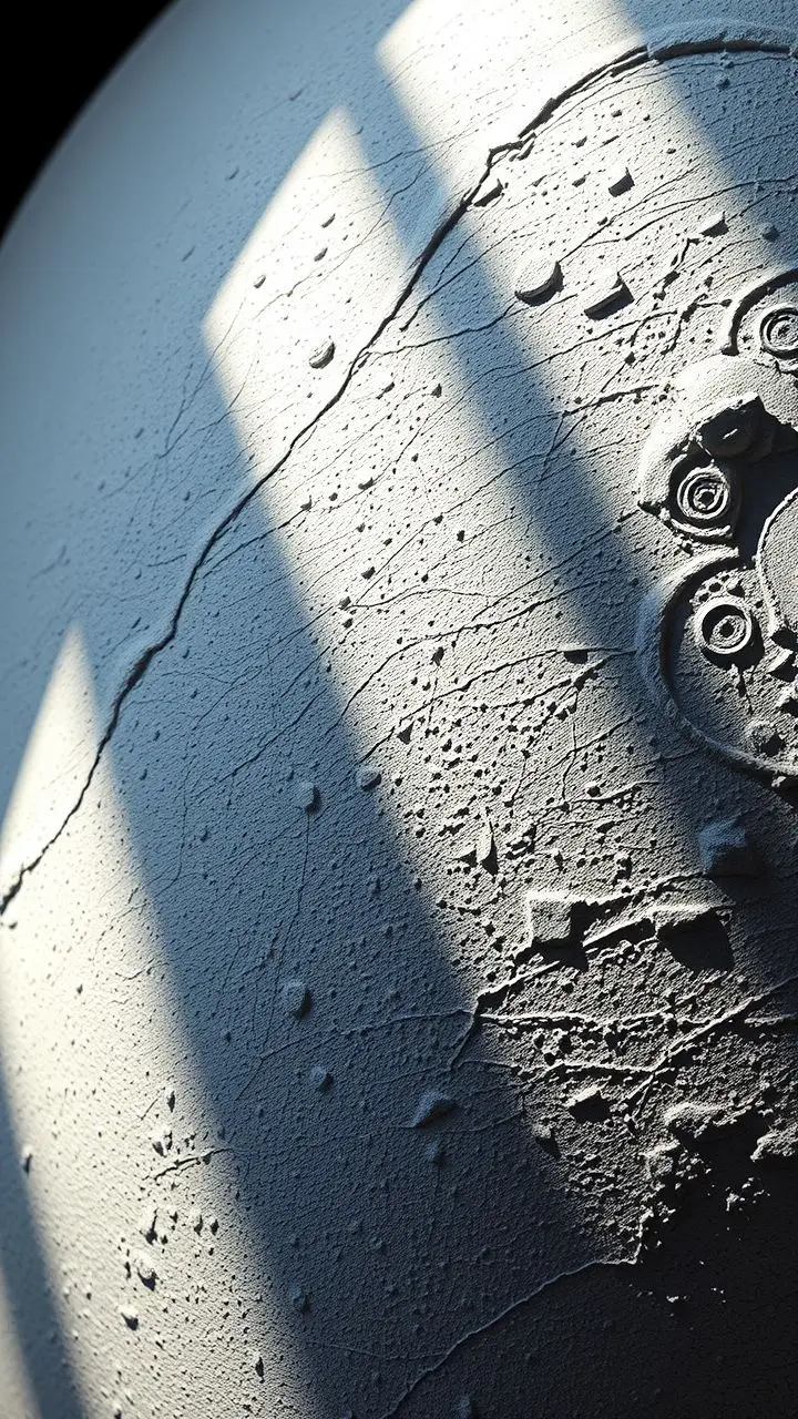 3D rendering with ambient occlusion, showing detailed surface texture and soft shadows.