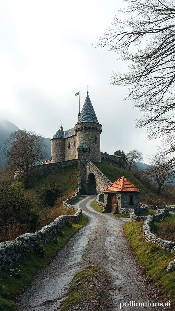 Old road leading to a castle.