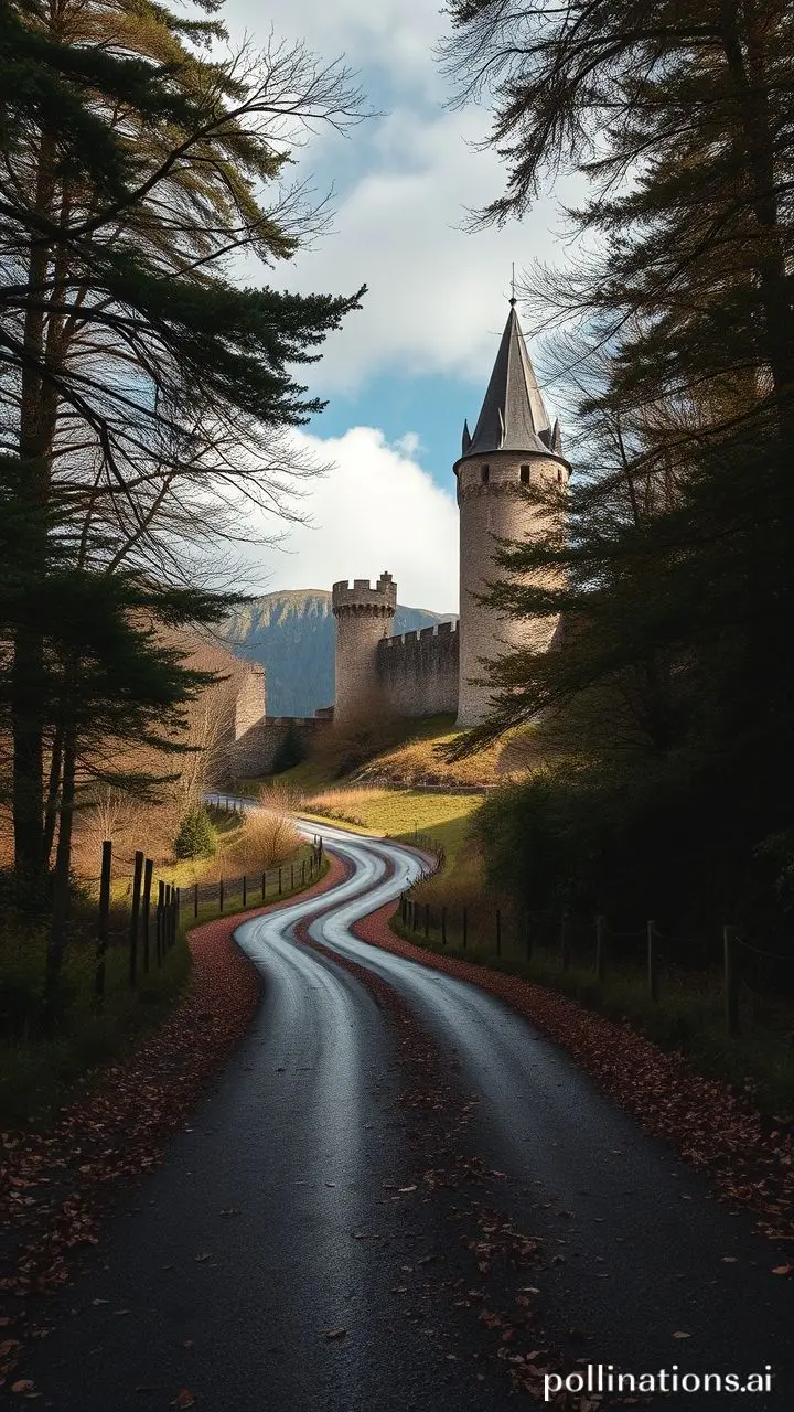 Old road to a castle