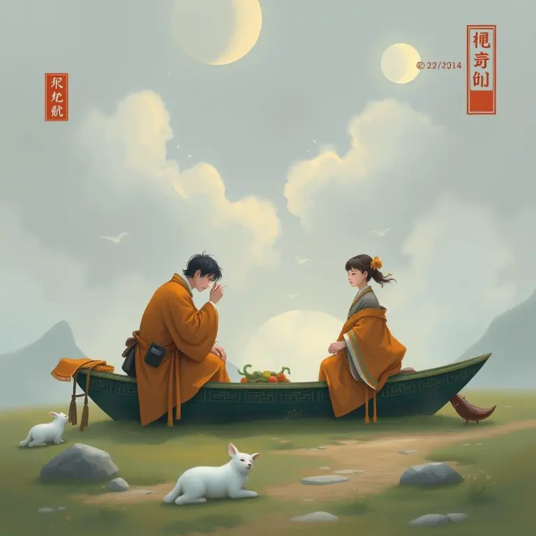 Anime illustration of two women in a luxurious bedroom, intimate scene.
