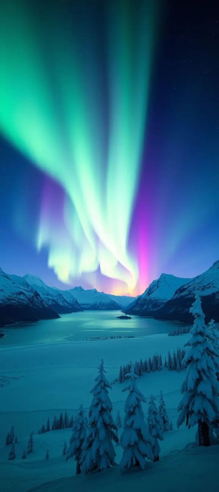 Northern lights dancing in the Arctic sky