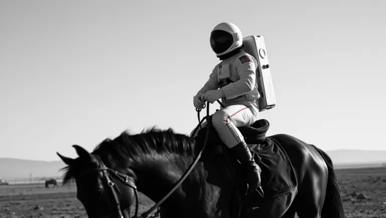 Astronaut on a horse on Mars