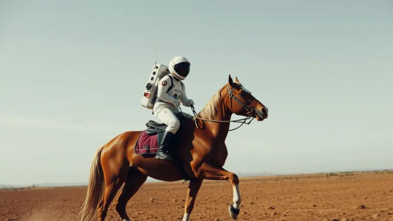 Astronaut on a horse on Mars