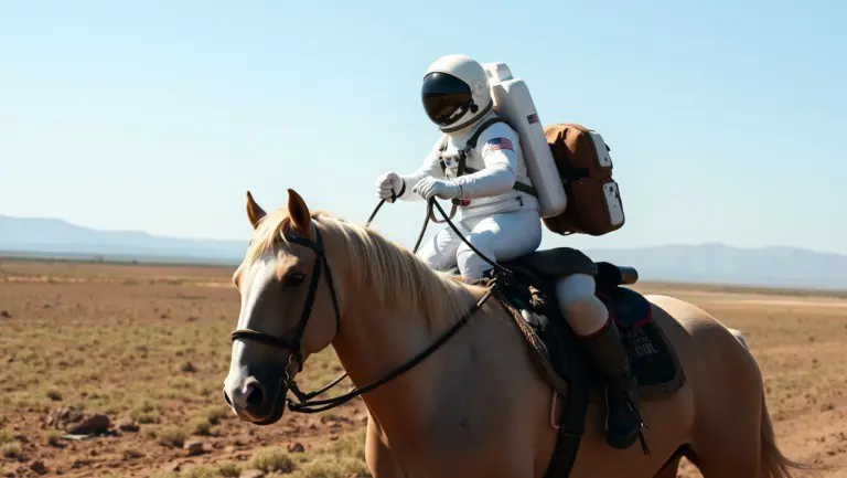 Astronaut on a horse on Mars