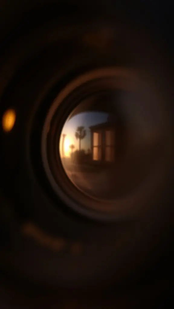 Close-up of a scene with soft edges and slight warping.