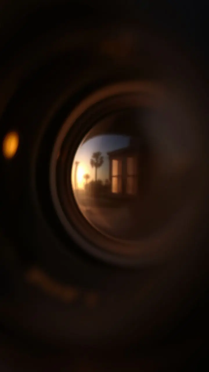 Close-up of a scene with soft edges and slight warping.