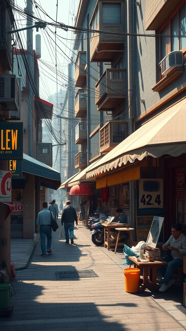 Detailed scene of everyday life with natural colors and textures.