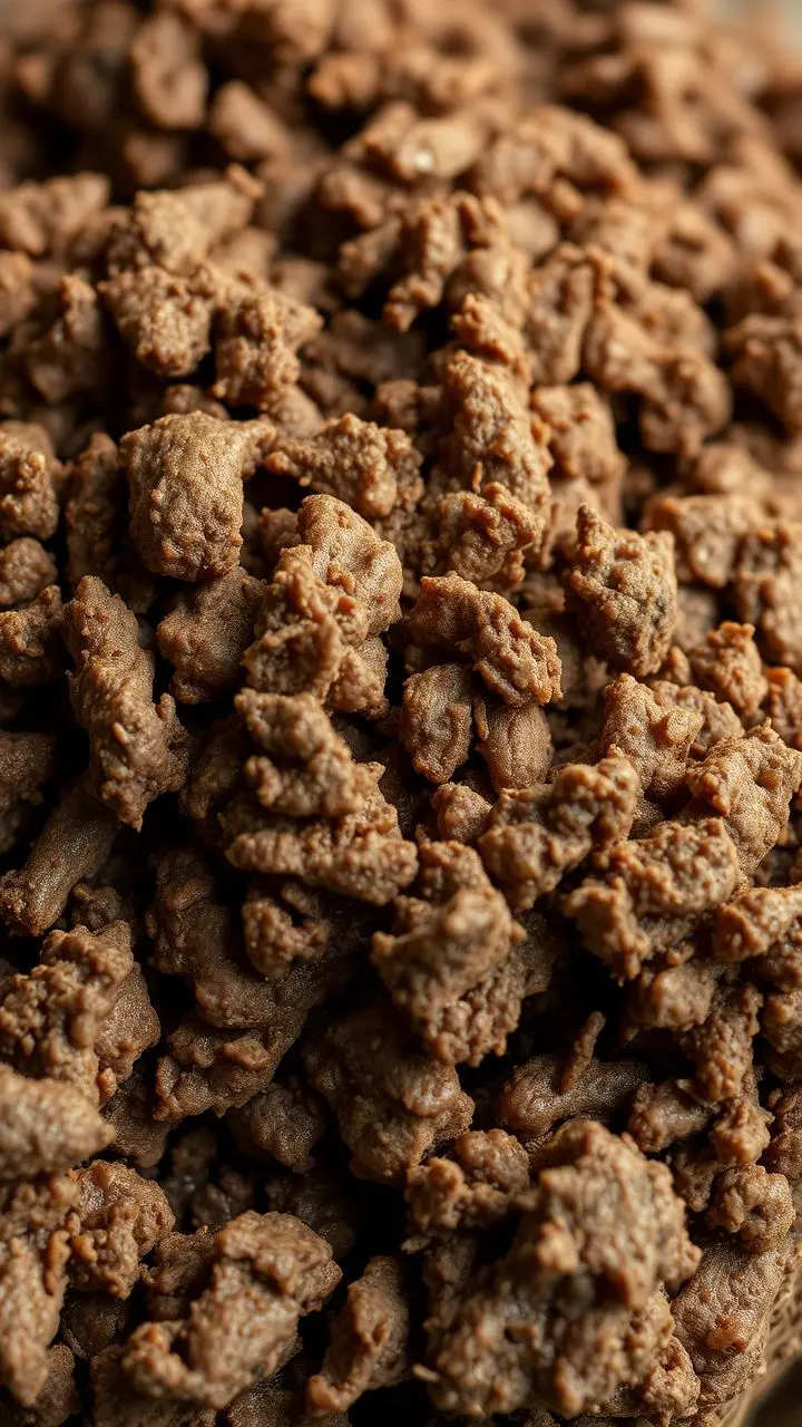 Close-up of fermented sheep manure with detailed textures.