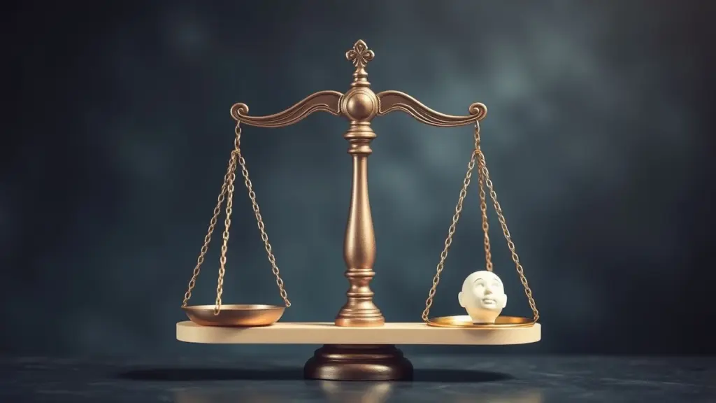 Balance scale with one side representing expectations and the other emotional support.