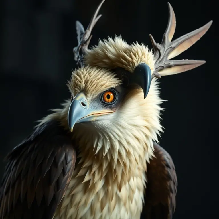 Big-eared, spiky eagle creature on a Hogwarts castle tower.
