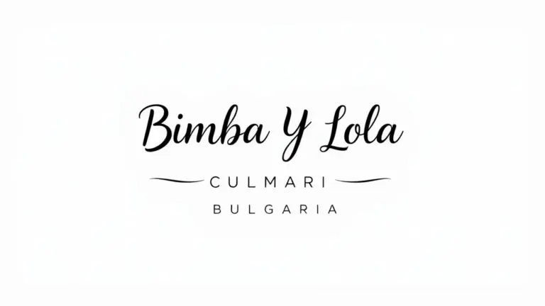 Minimalist logo for Bimba Y Lola Bulgaria with abstract Bulgarian patterns.
