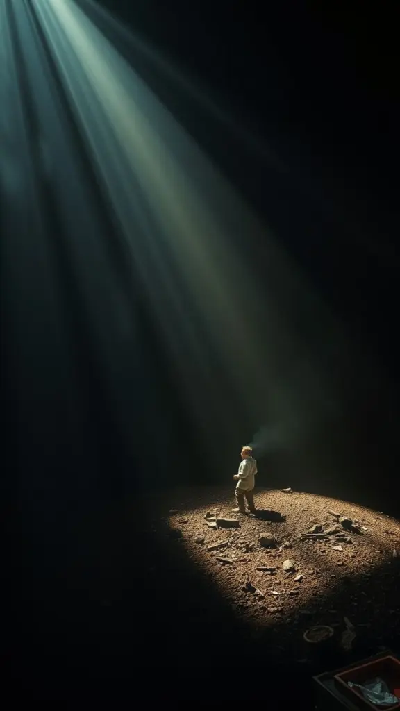 High contrast cinematic scene with dramatic lighting.