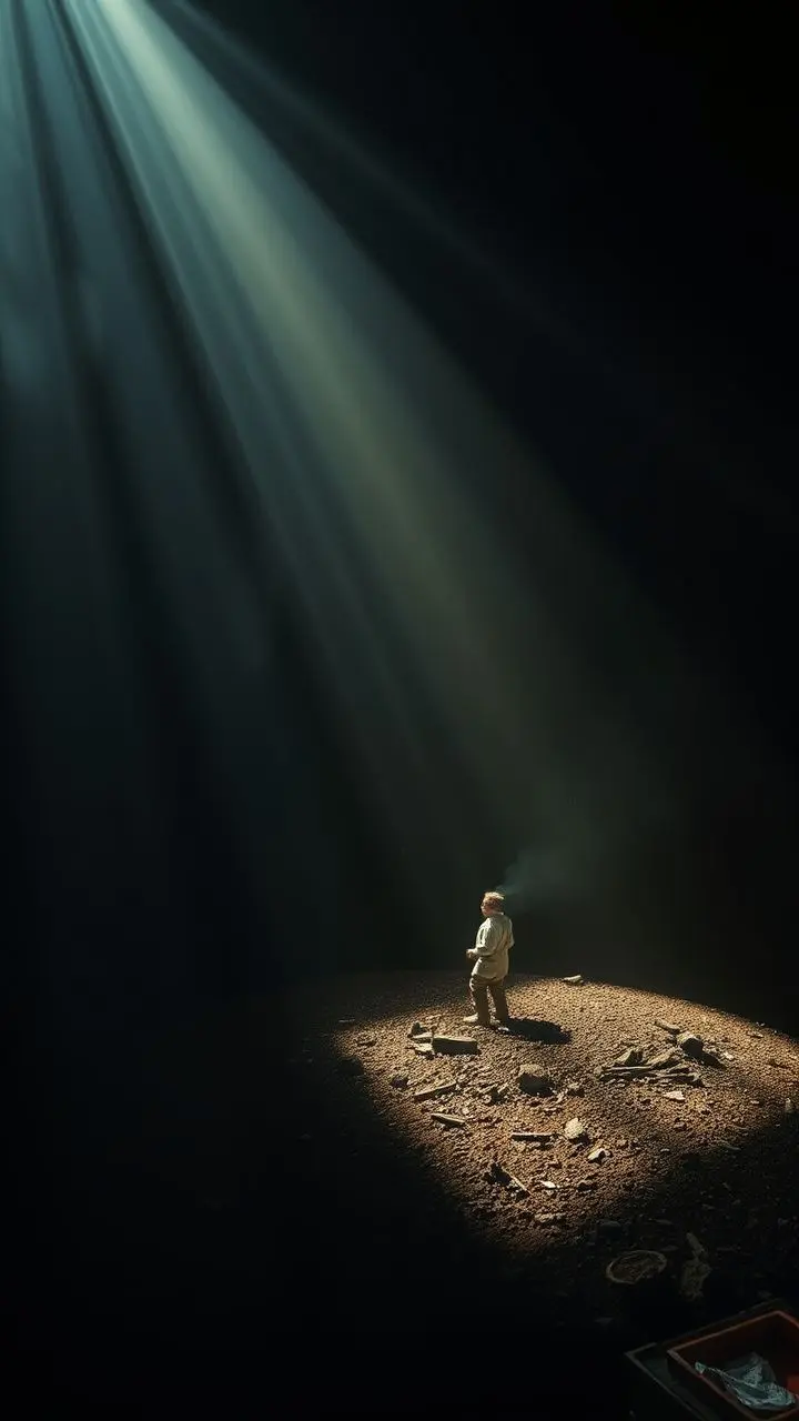 High contrast cinematic scene with dramatic lighting.