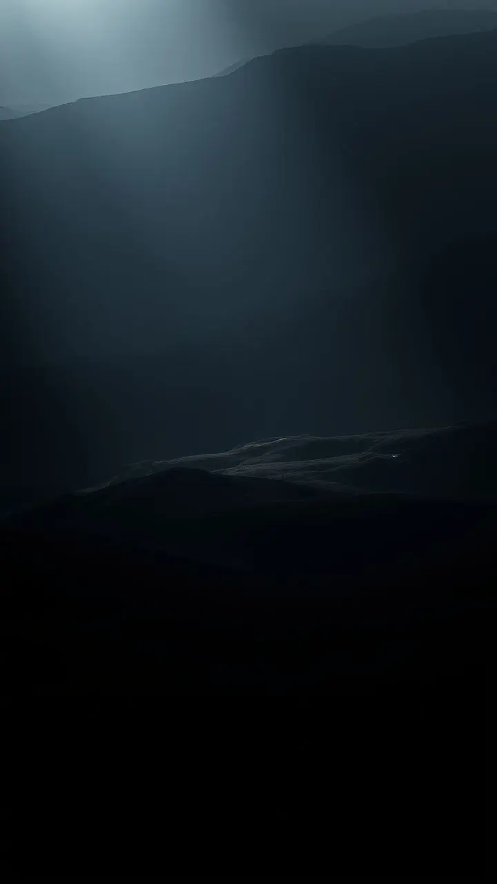 Moody landscape with dramatic shadows and soft light.