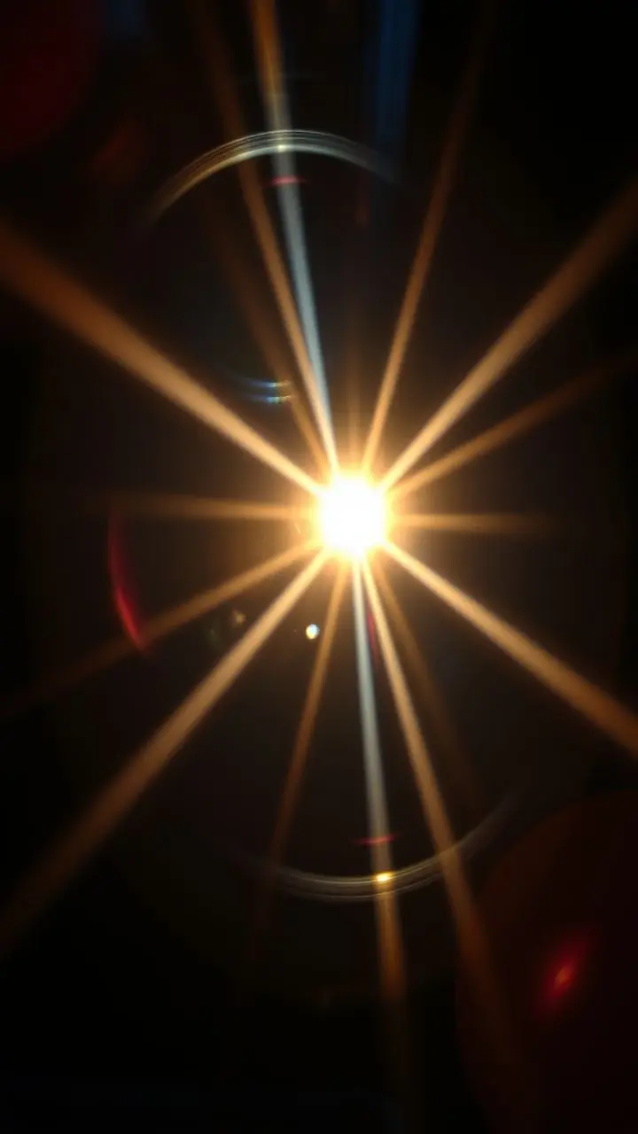 Lifelike scene with bright lens flare and shimmering highlights.