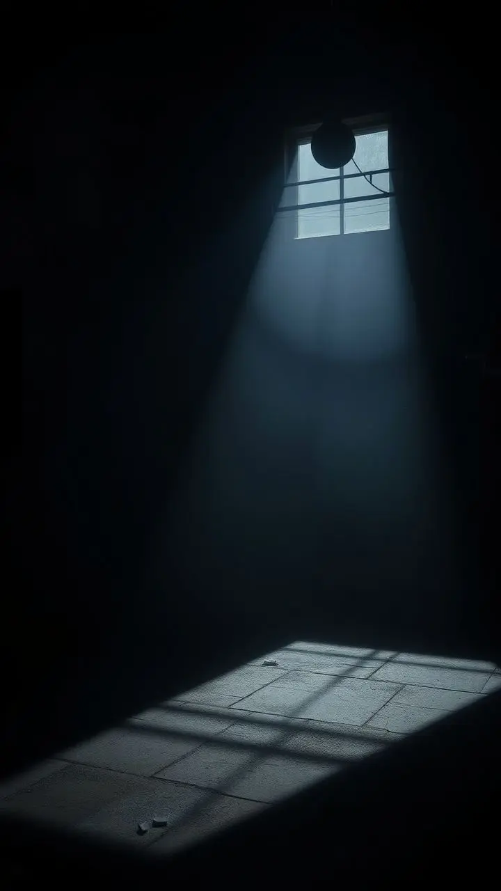 Moody scene with dramatic shadows and high contrast lighting.