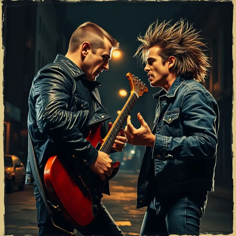Victor Tsoi and Yegor Letov in a dramatic confrontation.