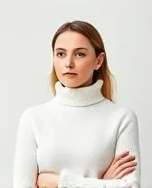 White turtleneck sweater