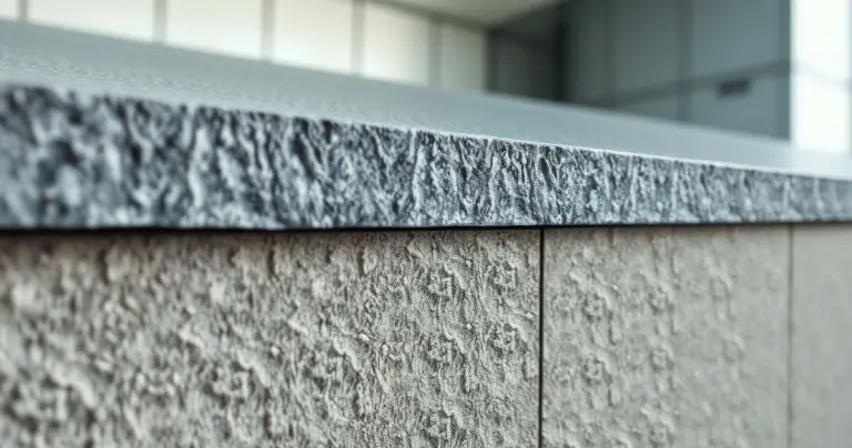 Detailed close-up of two textured waterproofing layers, showing surface detail under soft light.