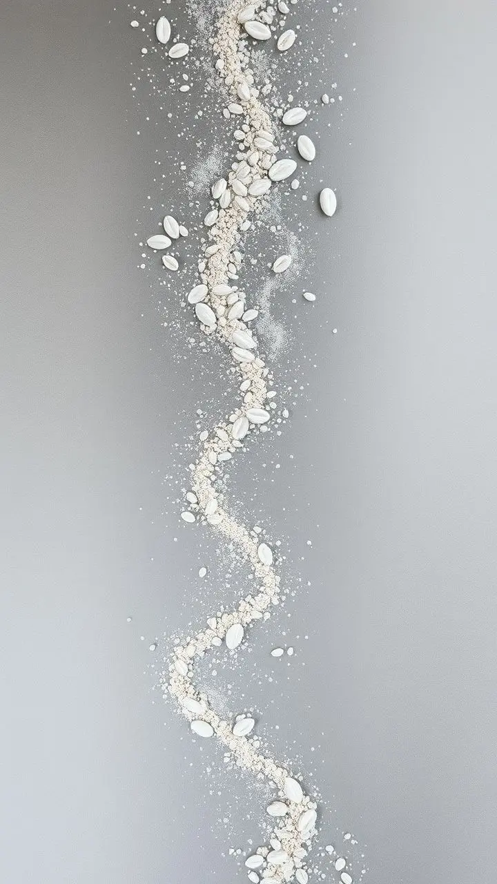 Coffee cherries in a chalk pastel tornado with twinkling particles.