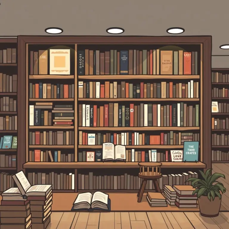 A comfortable reading nook in a bookstore.