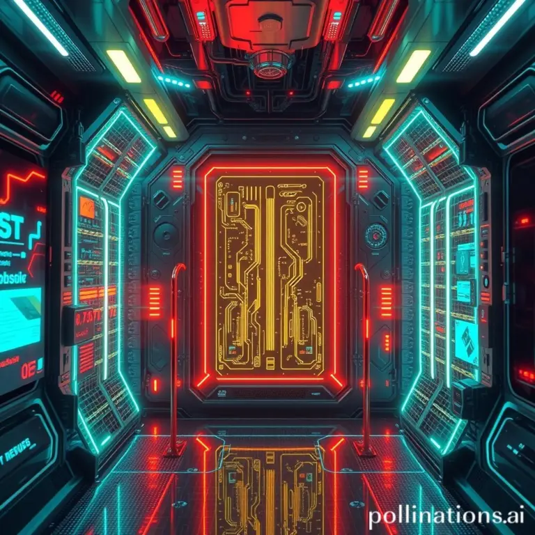 Holographic data interface in a cyberpunk data center.