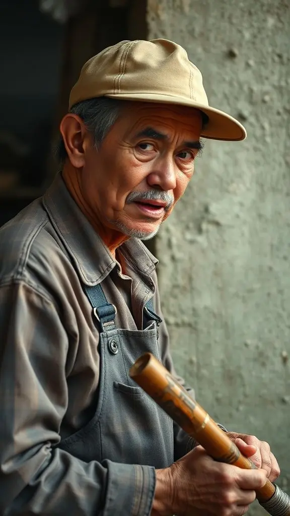 A man working hard.
