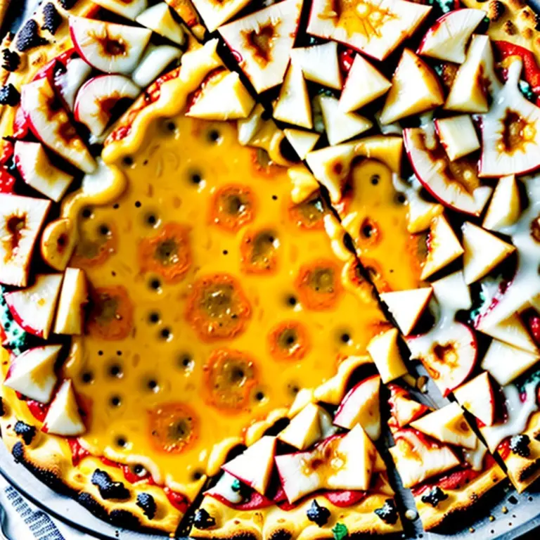Pizza with pineapple and melted cheese