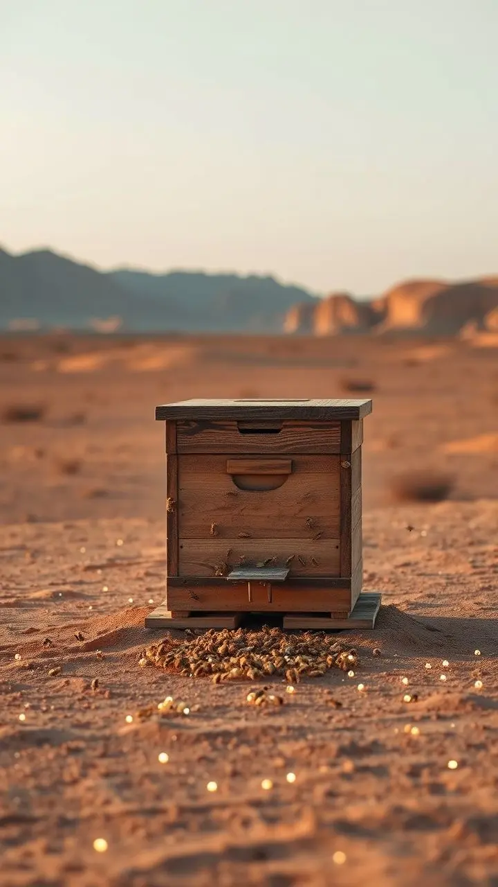Beekeeping box in a desert.
