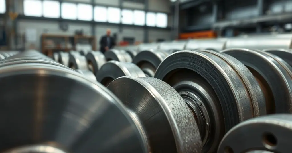 Close-up of metal parts with a matte zinc phosphate coating.