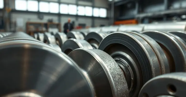 Close-up of metal parts with a matte zinc phosphate coating.
