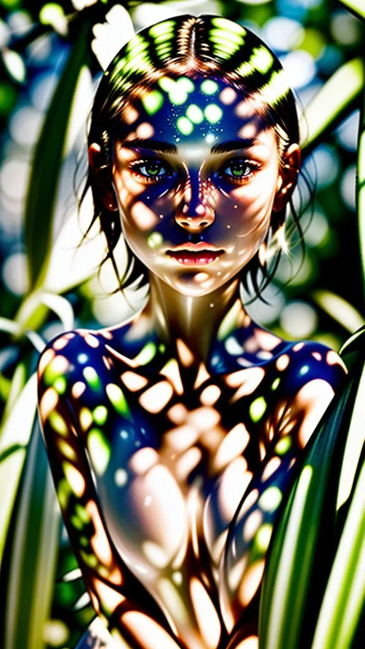 Close-up of skin with moisture highlights.