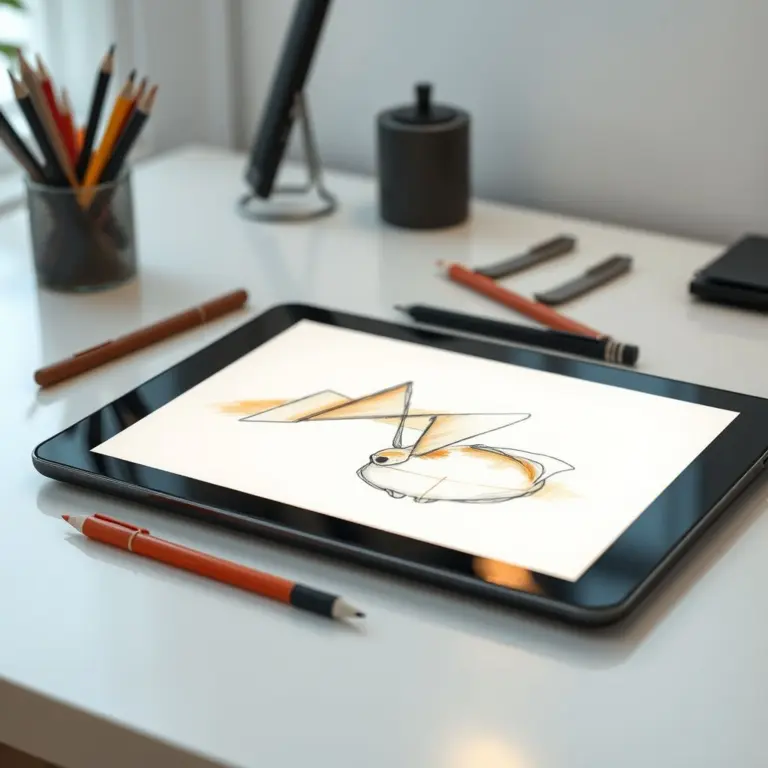 Drawing tablet on a desk.
