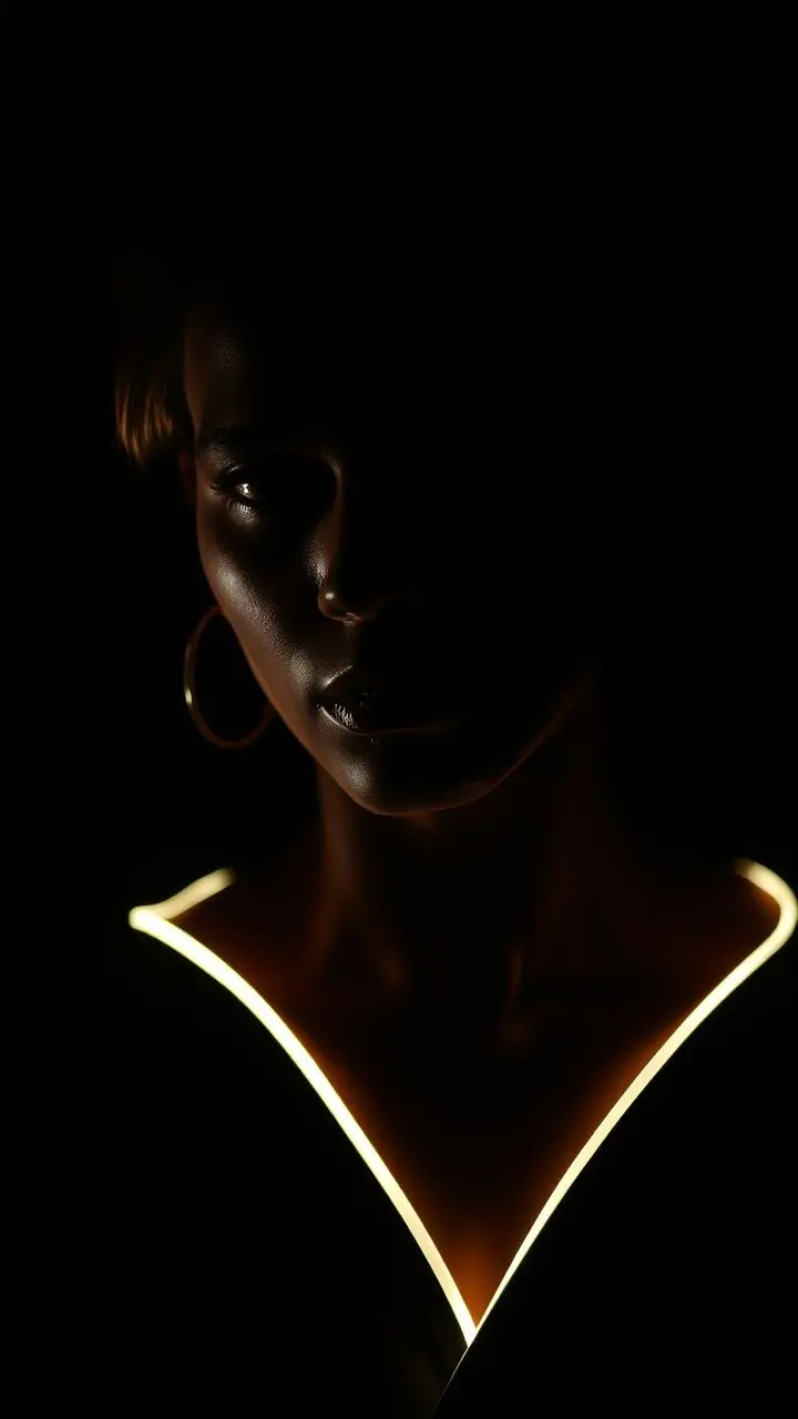 Portrait silhouette with rim lighting