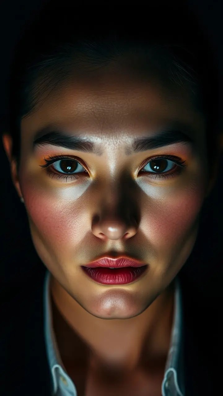 High-contrast portrait with dramatic lighting.