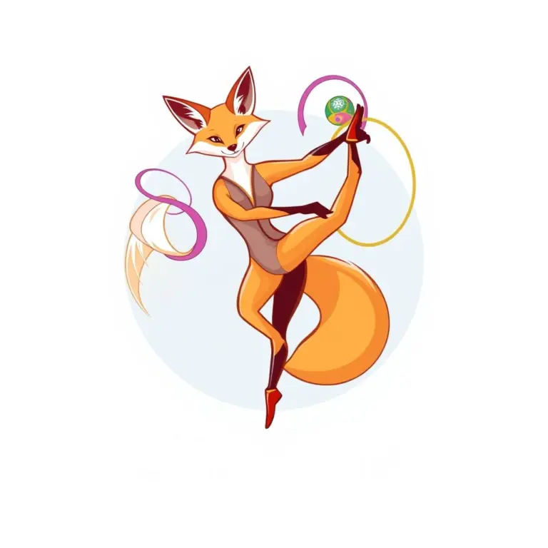 Logo of Liss Club with a fox gymnast.