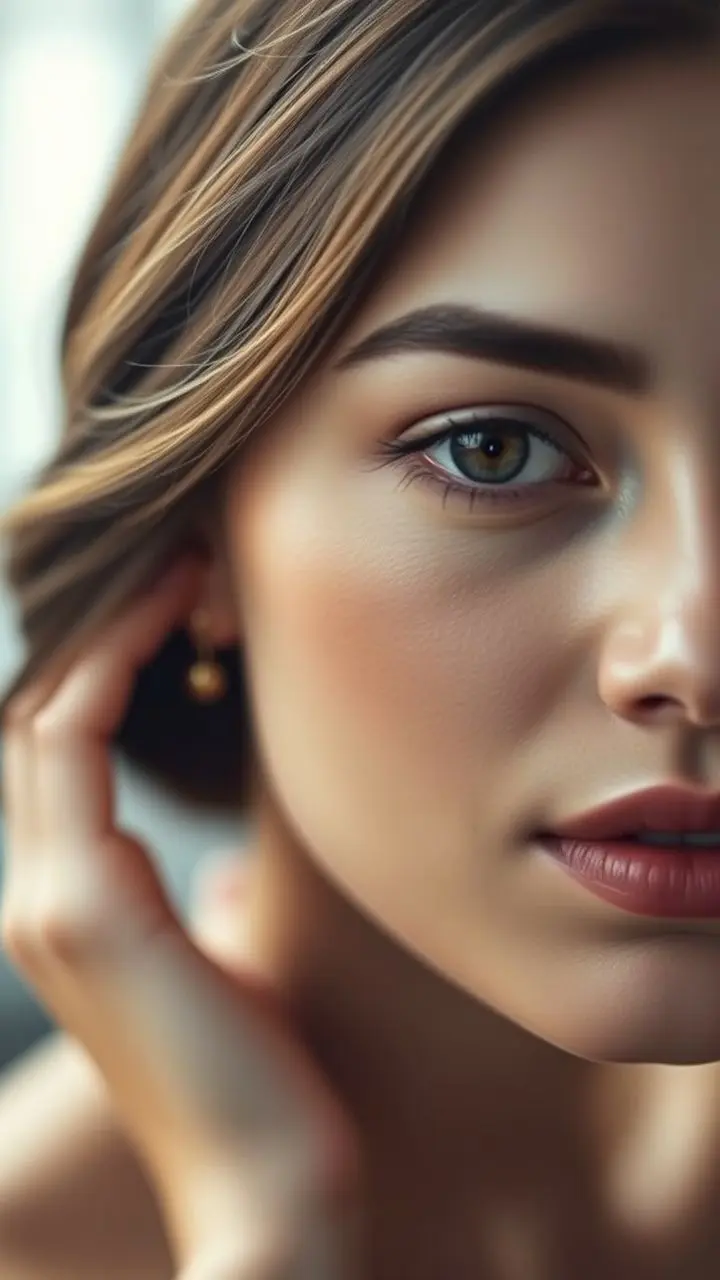 Highly detailed portrait of a person with soft lighting and a blurred background.