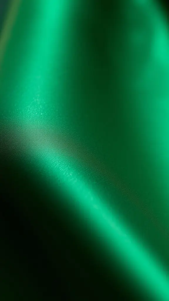 Close-up of glossy emerald green and gold textured surface.