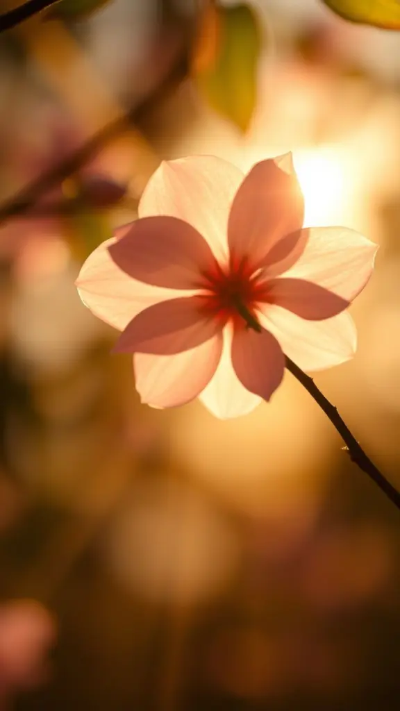 Sunlight filtering through a delicate bloom