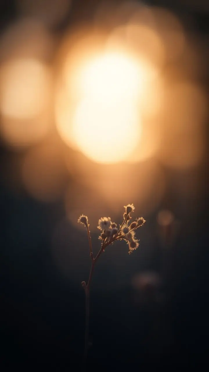 Soft, backlit scene with ethereal glow.