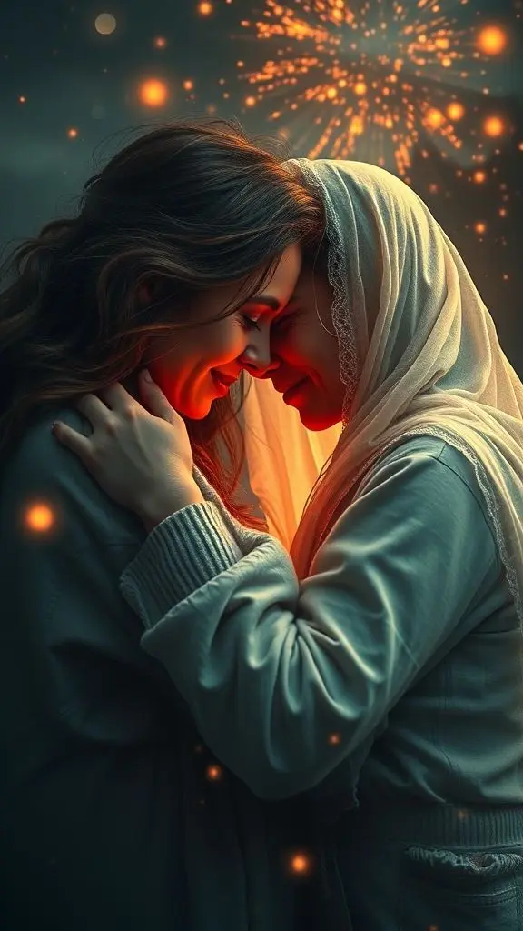 Abstract ethereal art depicting love in hyper-realistic detail.