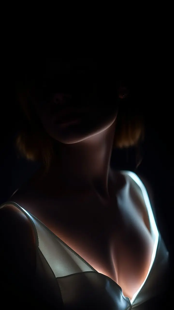 Portrait silhouette with rim lighting.