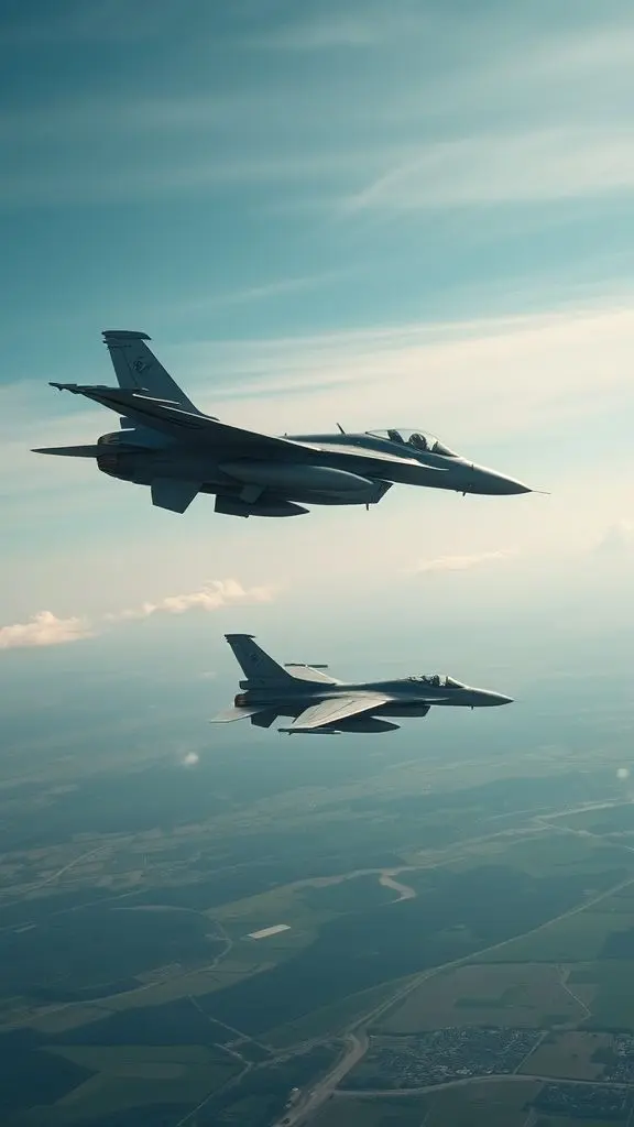 F16 fighter jet diving