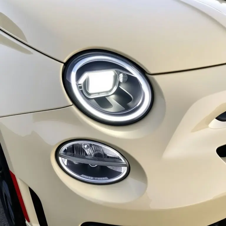 Fiat 500 with SRT Hellcat engine, white headlights
