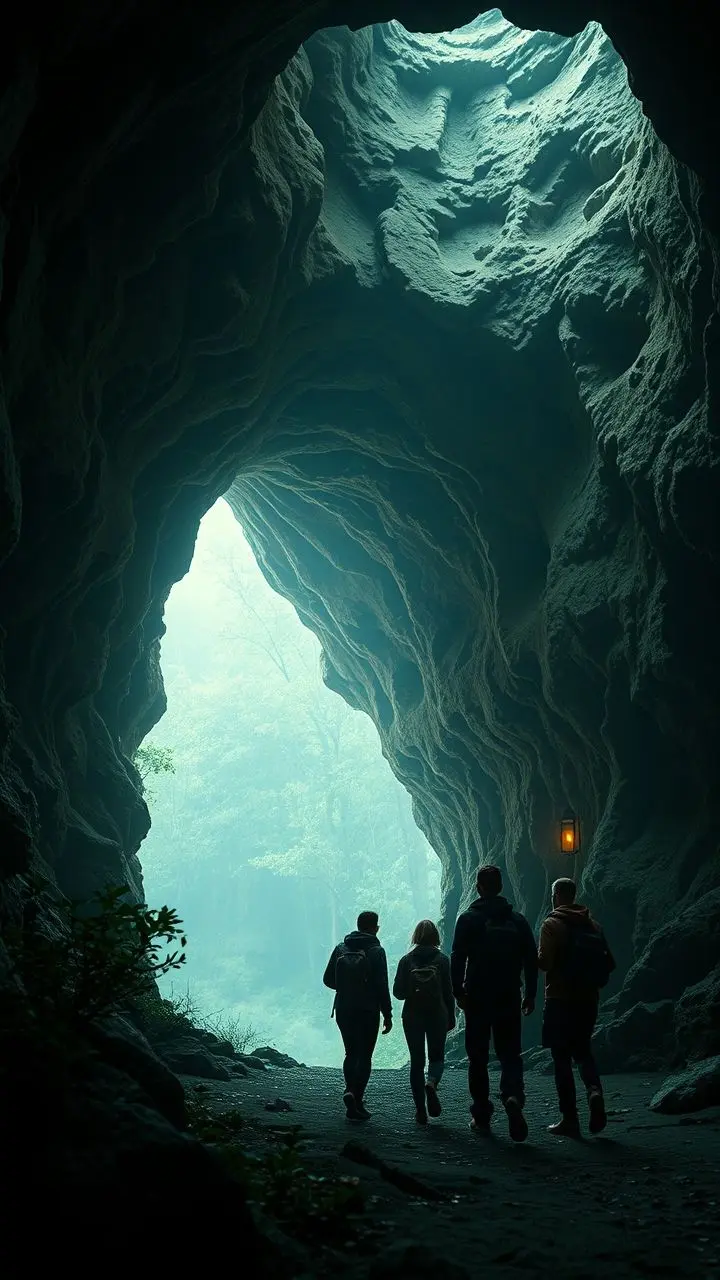 Friends exploring a mysterious vault in Carolina.