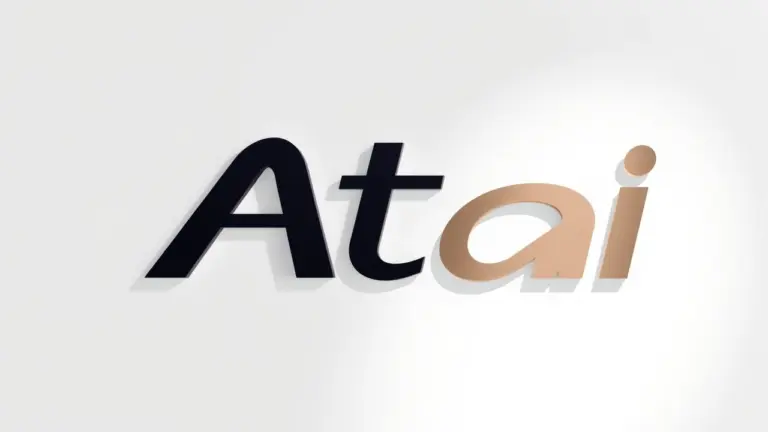 Atai logo in futuristic minimalist style.